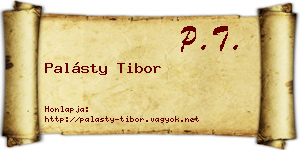 Palásty Tibor névjegykártya